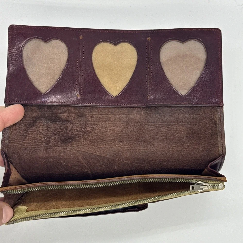 Vintage Leather Wallet With Dragon Sailing 6 Passengers Boat Island Japan MTN‎